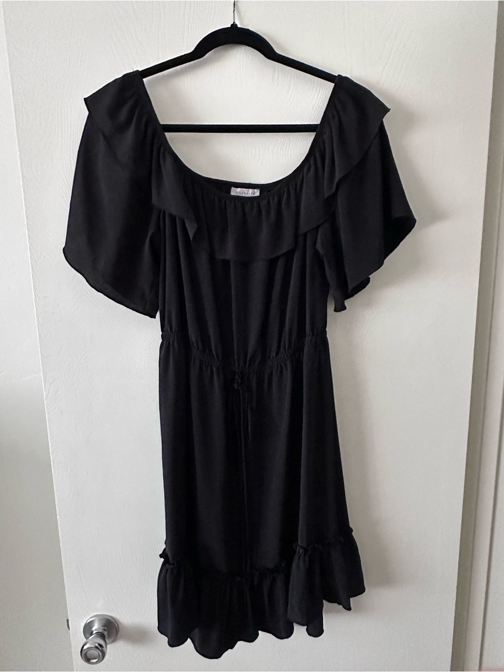 Socialite Black Ruffle Mini Dress Barely Worn Size Large